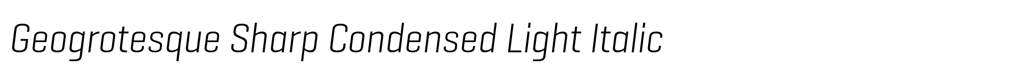 Geogrotesque Sharp Condensed Light Italic image